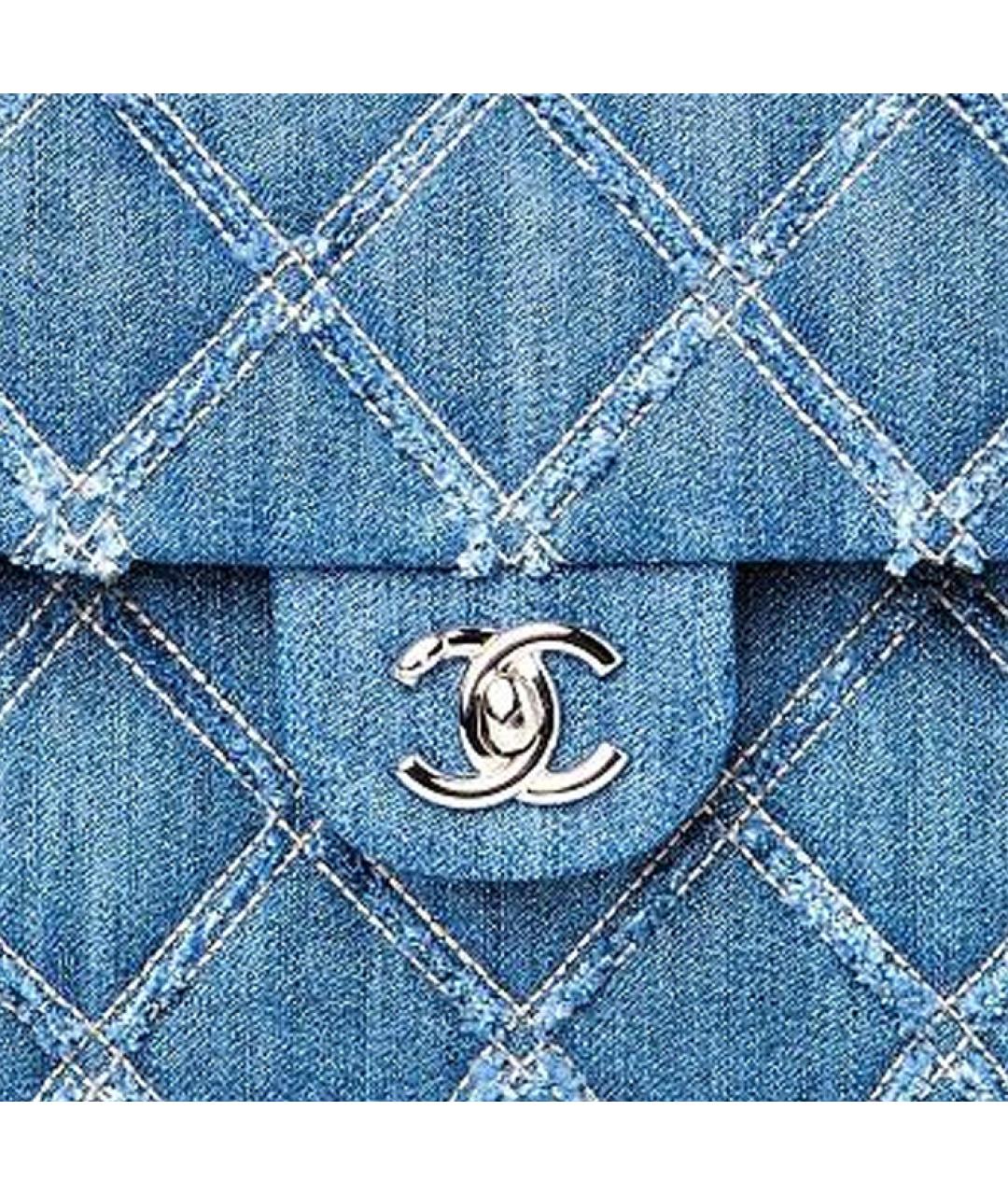 CHANEL Синяя тканевая сумка через плечо, фото 2