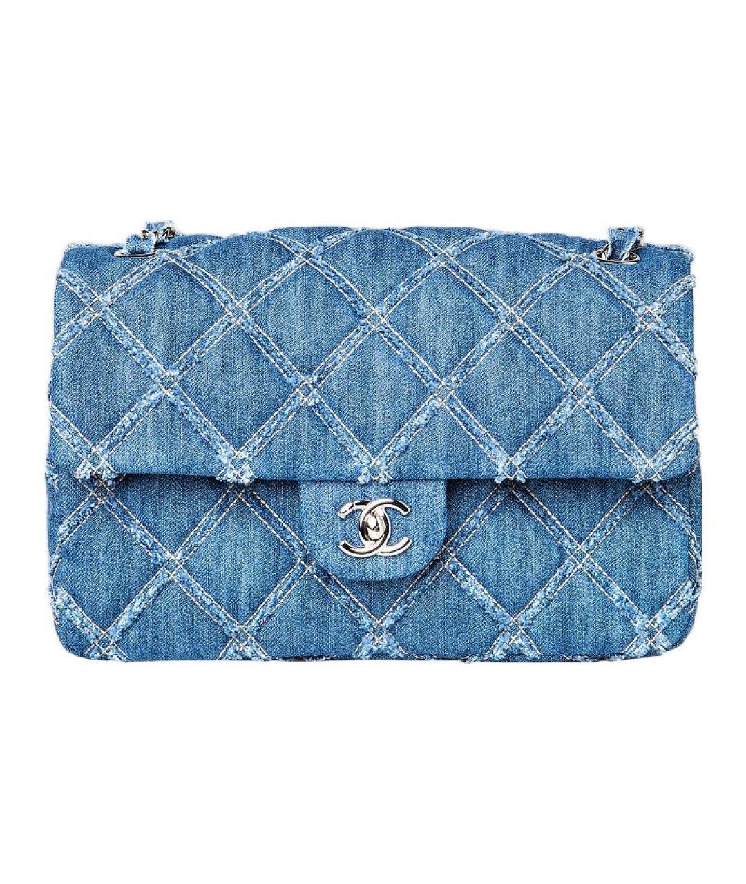 CHANEL Синяя тканевая сумка через плечо, фото 1