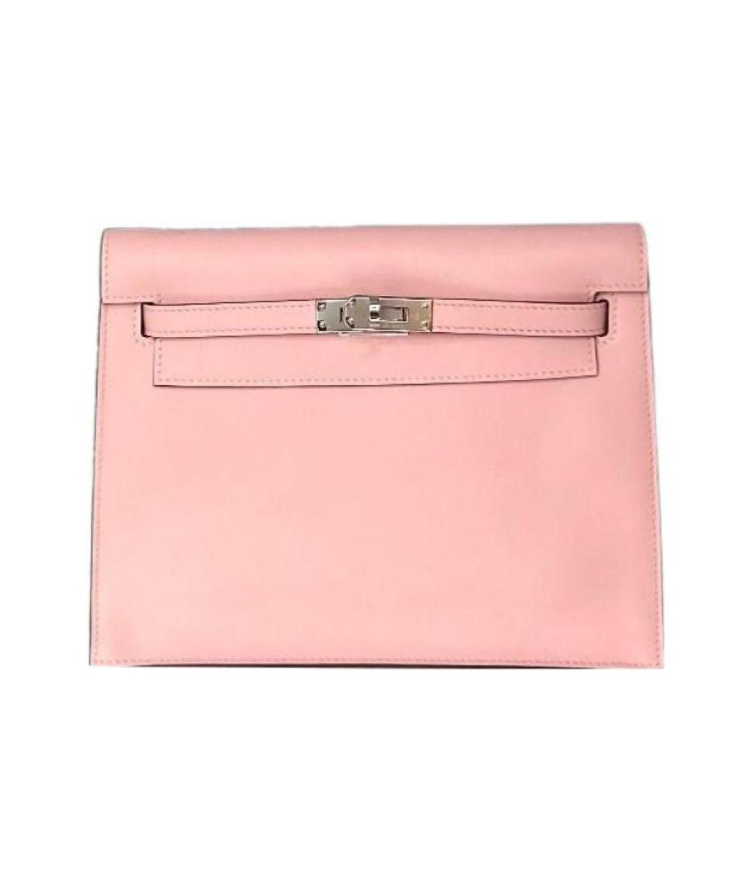 HERMES Розовая кожаная сумка через плечо, фото 3