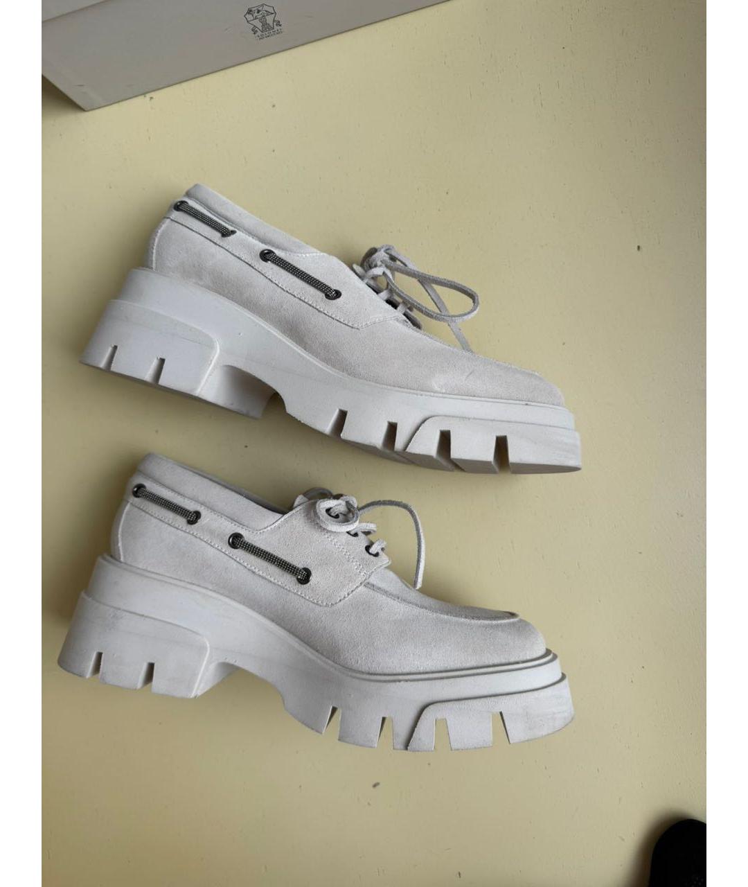 BRUNELLO CUCINELLI Бежевые замшевые лоферы, фото 9