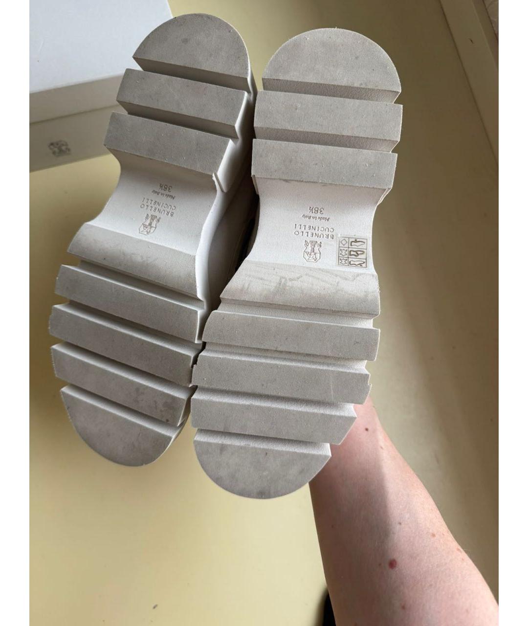 BRUNELLO CUCINELLI Бежевые замшевые лоферы, фото 5