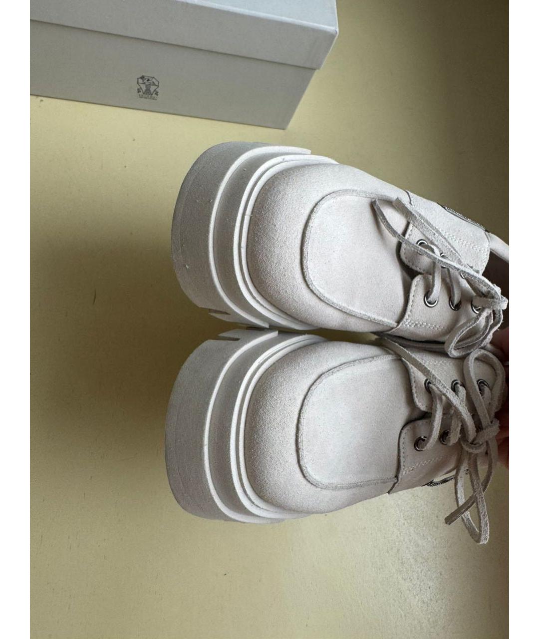 BRUNELLO CUCINELLI Бежевые замшевые лоферы, фото 3