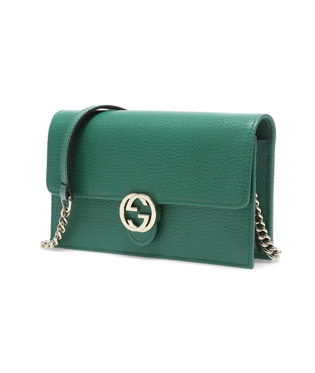 GUCCI Зеленая кожаная сумка через плечо, фото 2