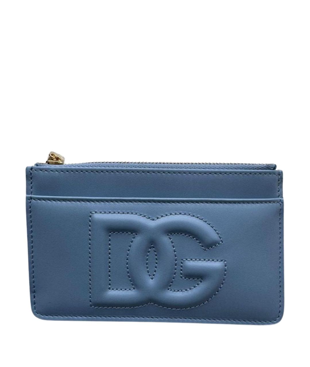 DOLCE&GABBANA Голубой кожаный кардхолдер, фото 1