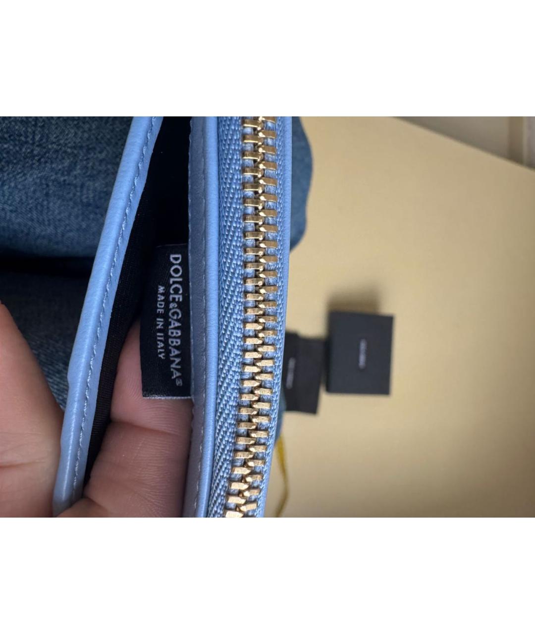 DOLCE&GABBANA Голубой кожаный кардхолдер, фото 7