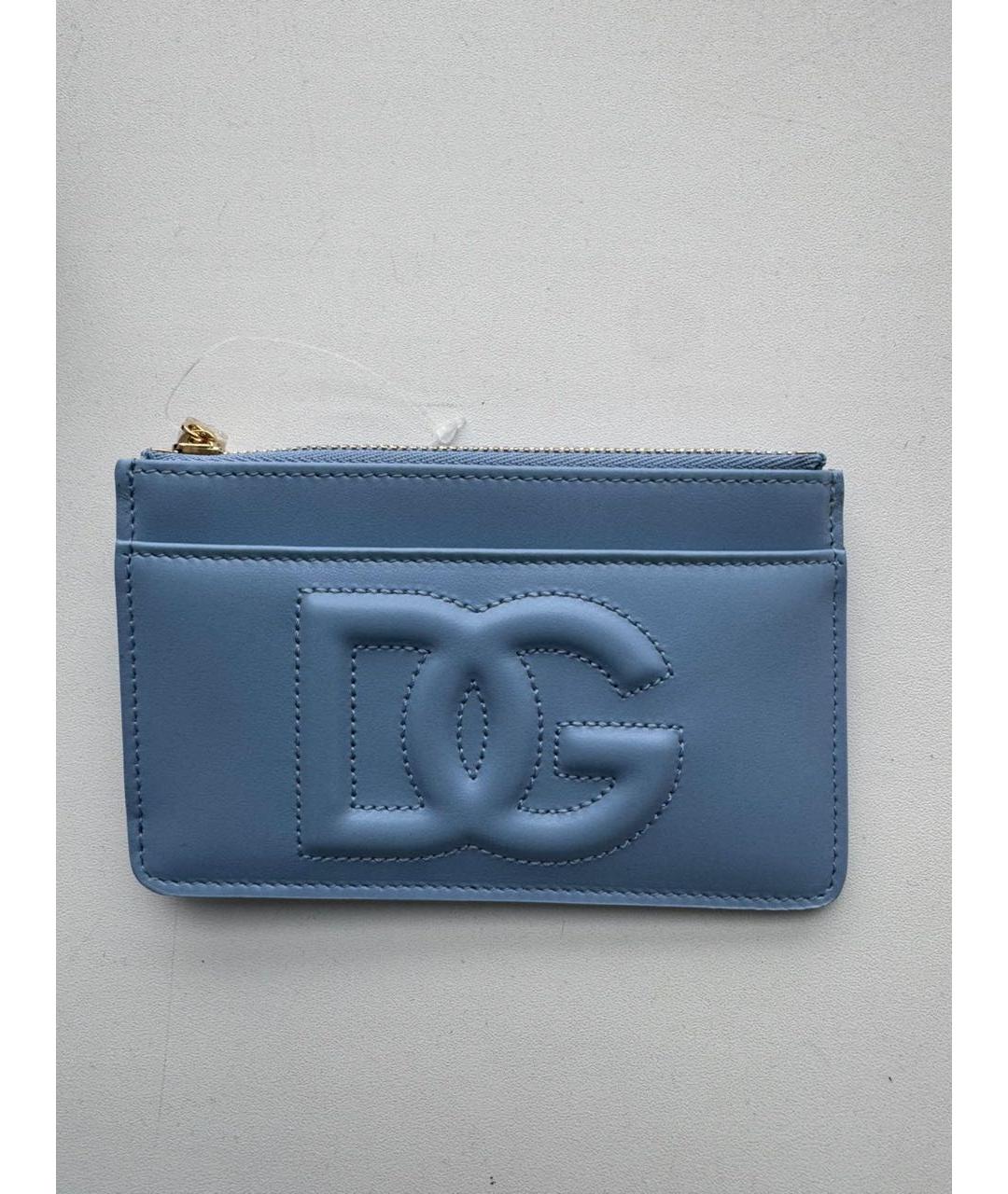 DOLCE&GABBANA Голубой кожаный кардхолдер, фото 9