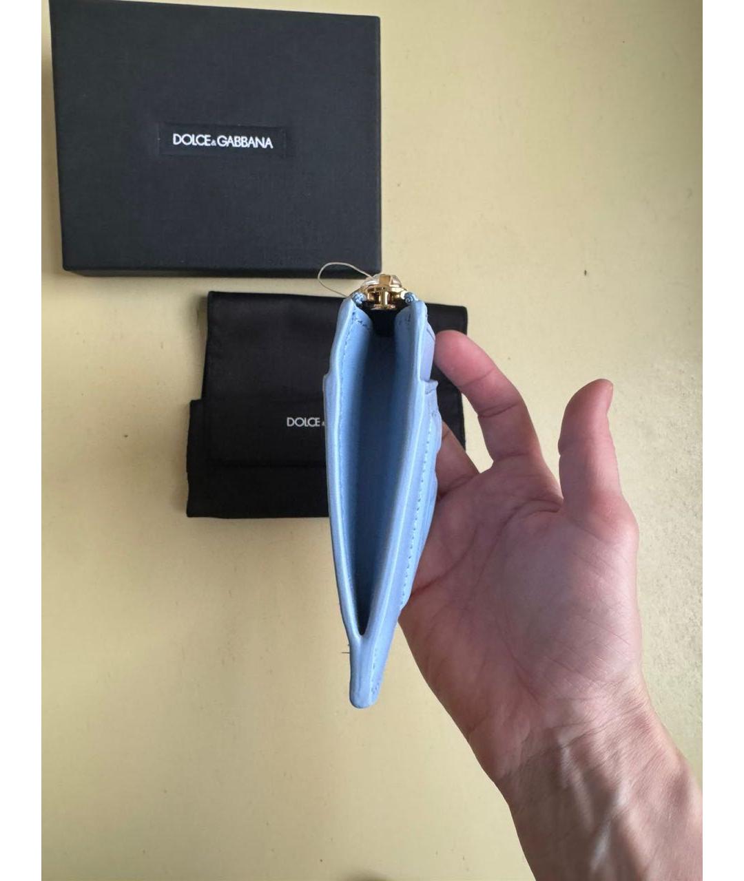 DOLCE&GABBANA Голубой кожаный кардхолдер, фото 6