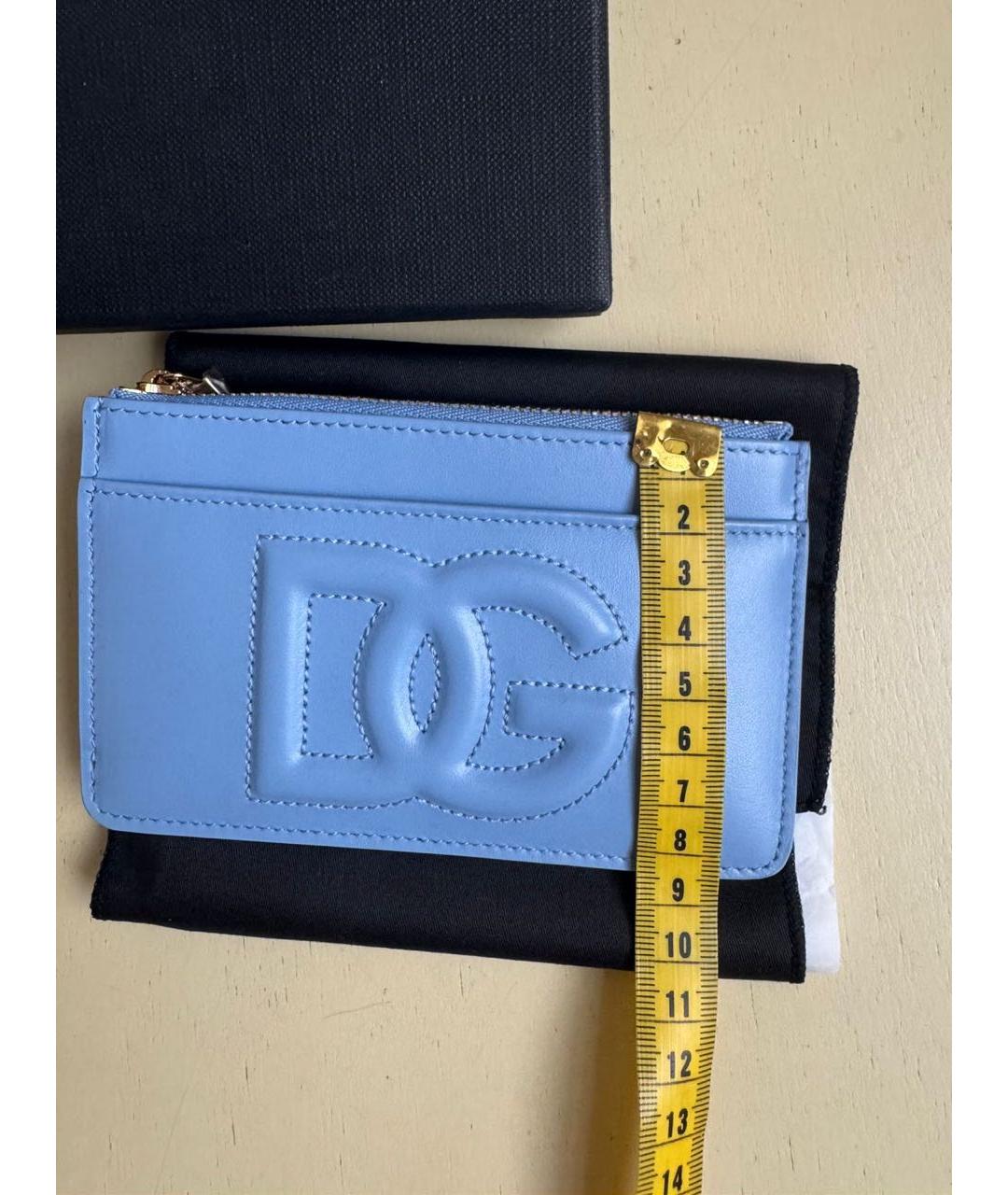 DOLCE&GABBANA Голубой кожаный кардхолдер, фото 8