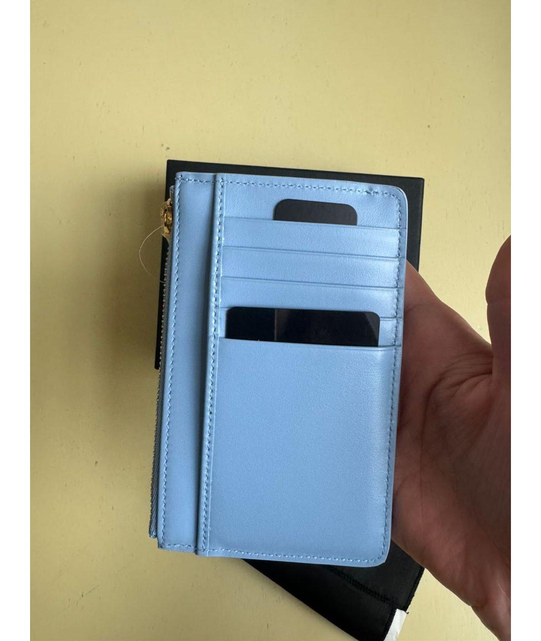 DOLCE&GABBANA Голубой кожаный кардхолдер, фото 5