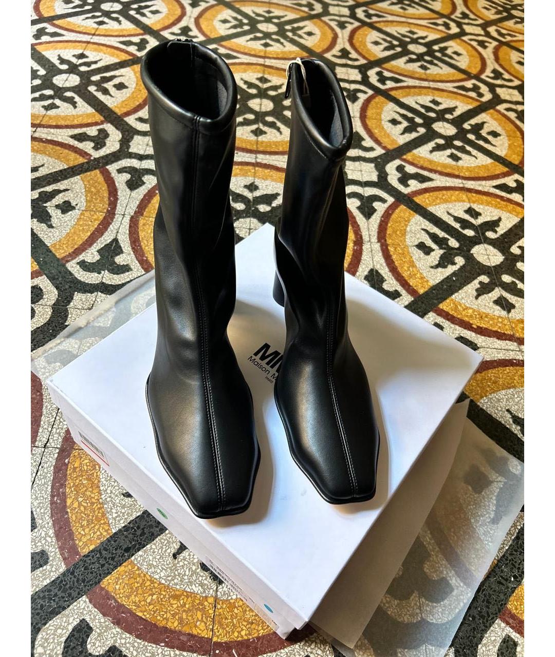 MM6 MAISON MARGIELA Черные ботильоны из искусственной кожи, фото 3