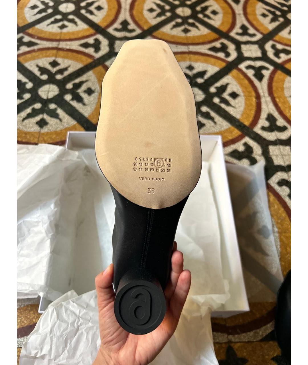 MM6 MAISON MARGIELA Черные ботильоны из искусственной кожи, фото 6