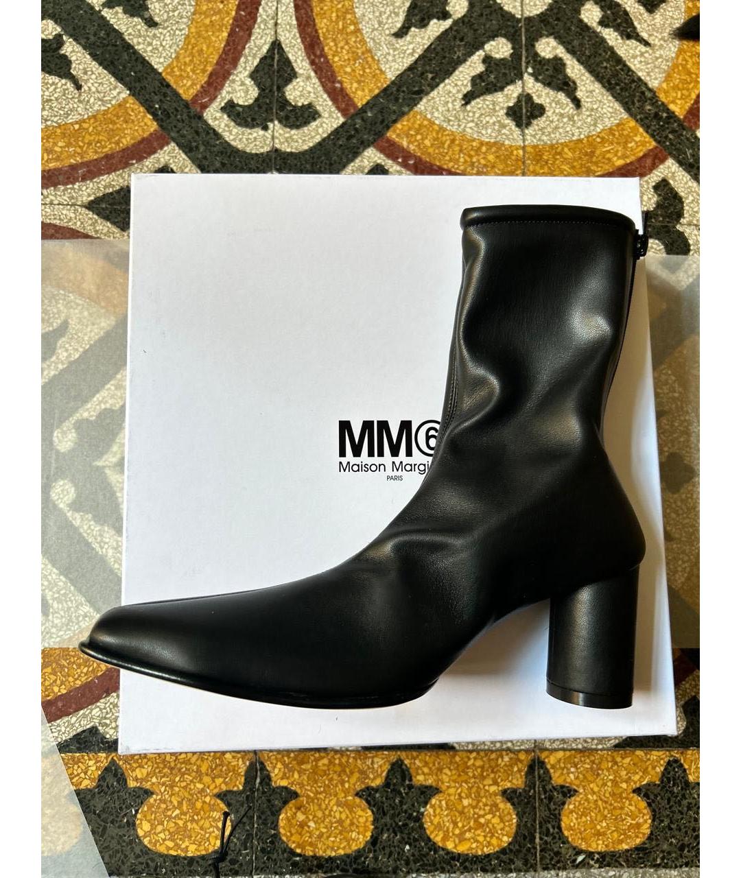 MM6 MAISON MARGIELA Черные ботильоны из искусственной кожи, фото 7