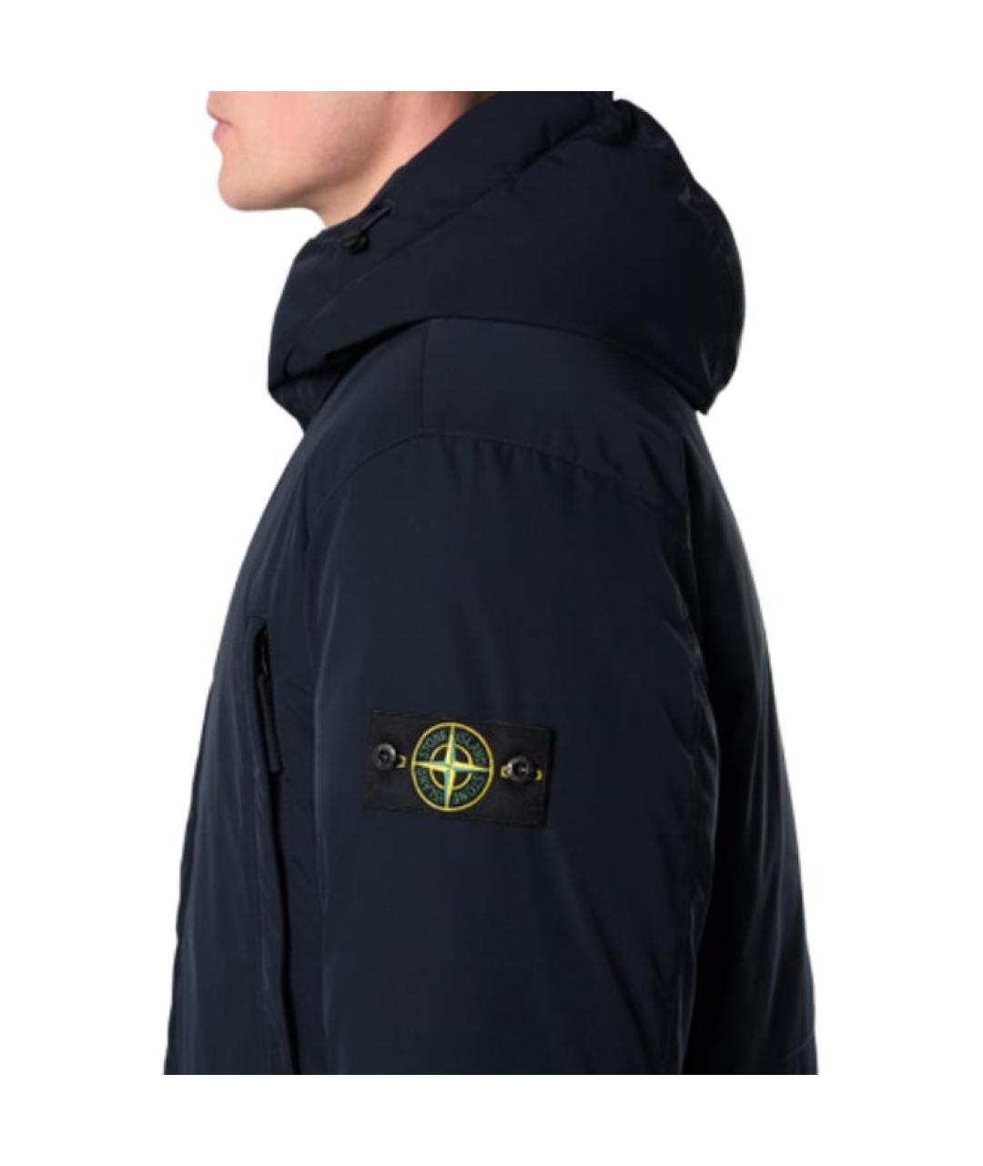 STONE ISLAND Темно-синий тренч / плащ, фото 5