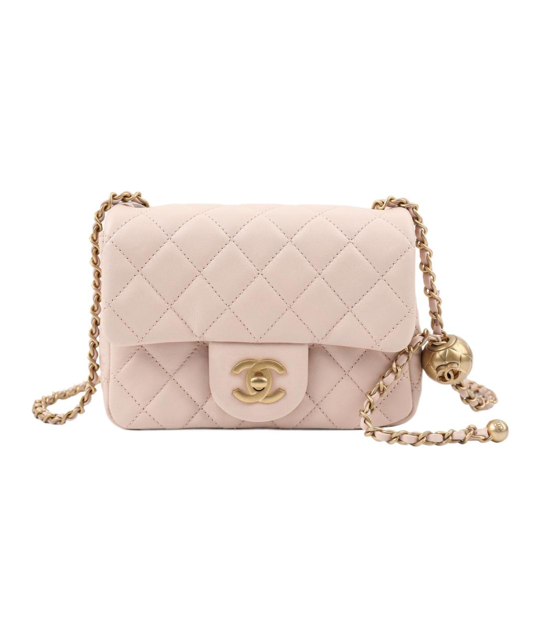 CHANEL Бежевая кожаная сумка через плечо, фото 1