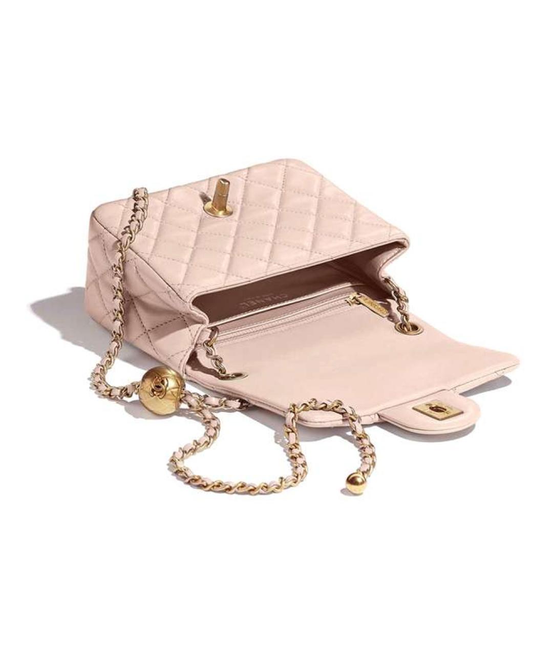 CHANEL Бежевая кожаная сумка через плечо, фото 3