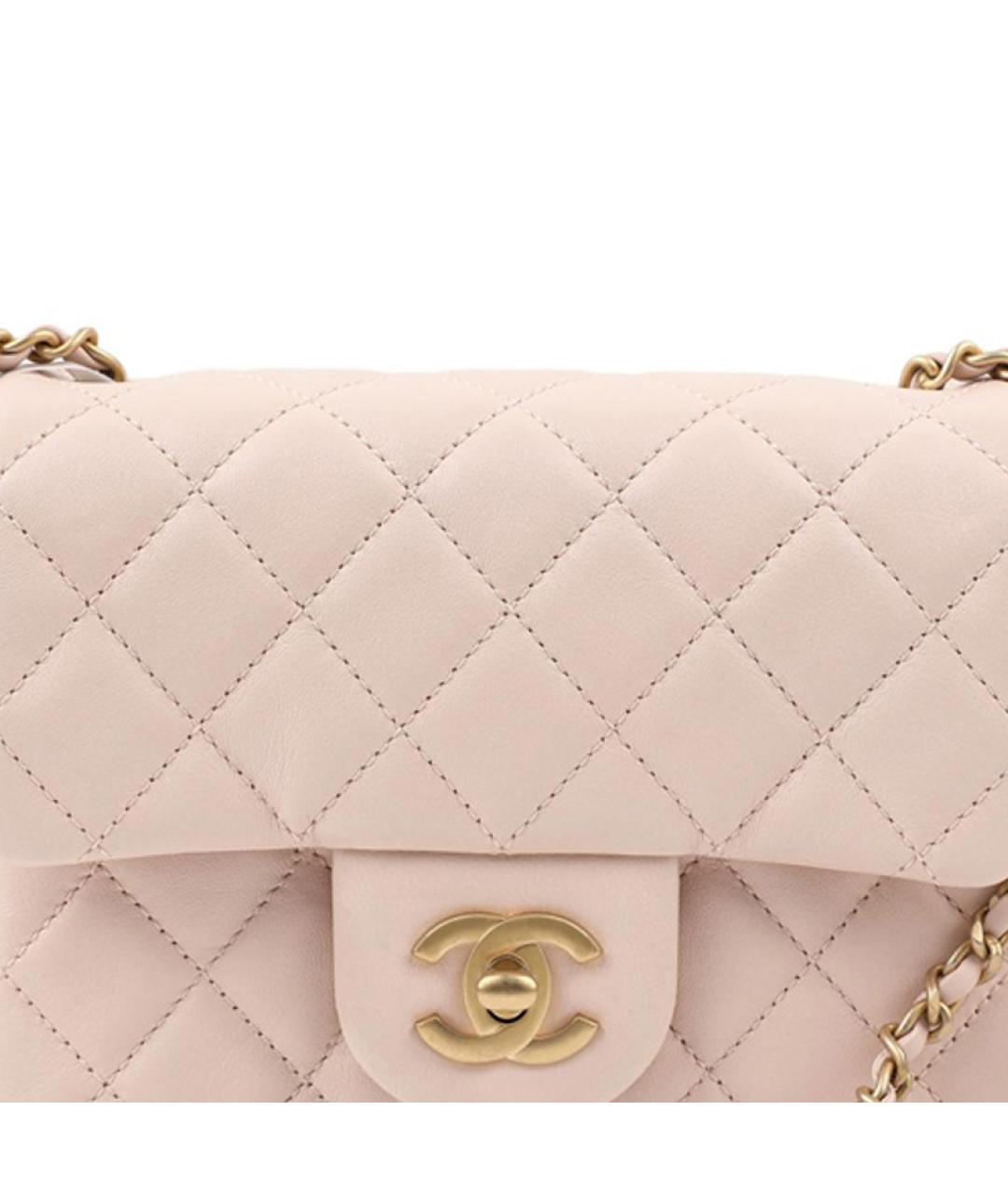 CHANEL Бежевая кожаная сумка через плечо, фото 5