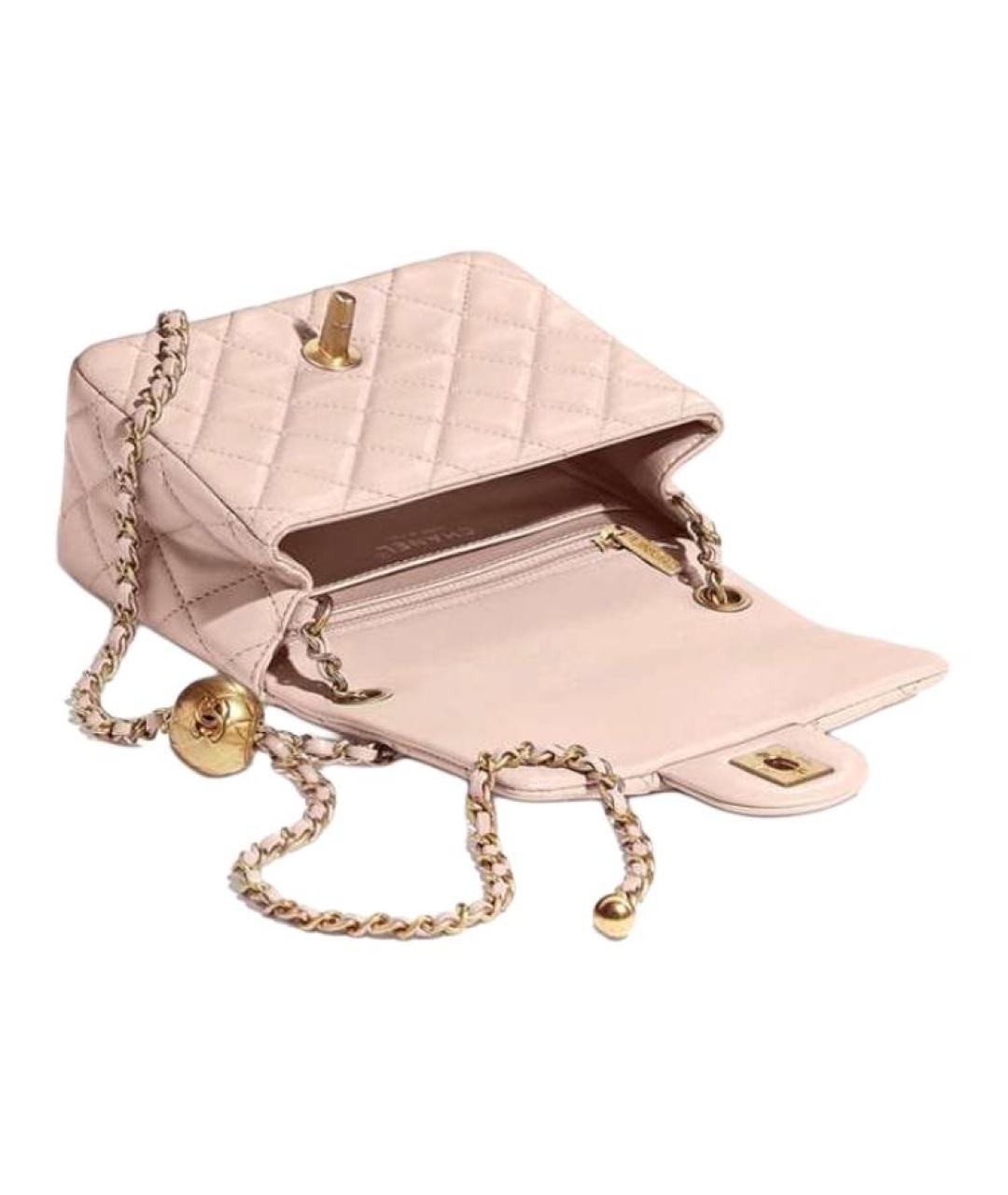 CHANEL Бежевая кожаная сумка через плечо, фото 4