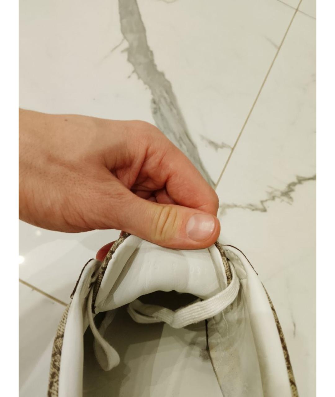 GUCCI Бежевые текстильные низкие кроссовки / кеды, фото 5