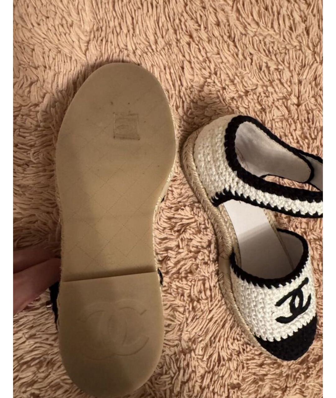 CHANEL Белые текстильные эспадрильи, фото 5