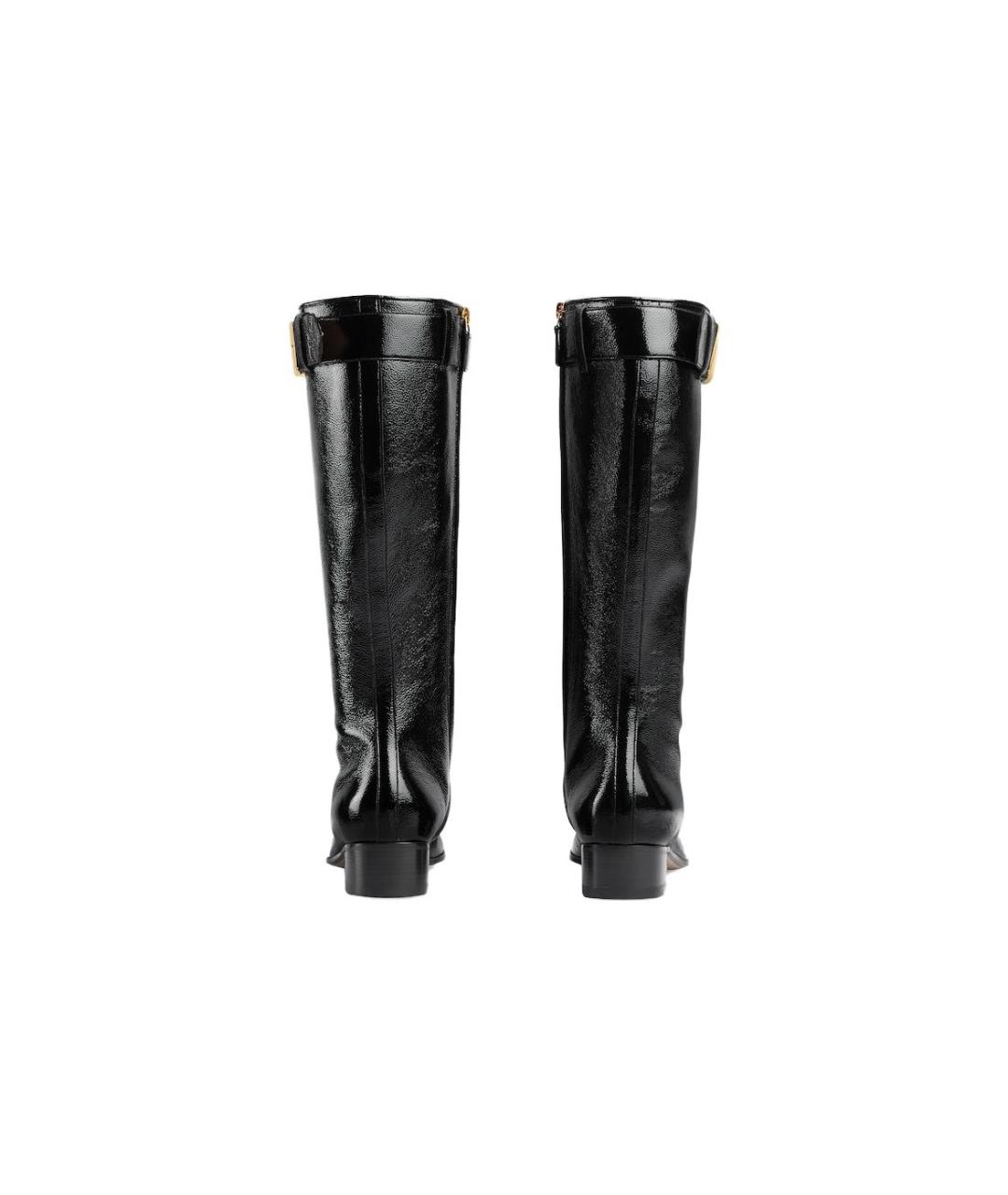 GUCCI Черные кожаные сапоги, фото 5