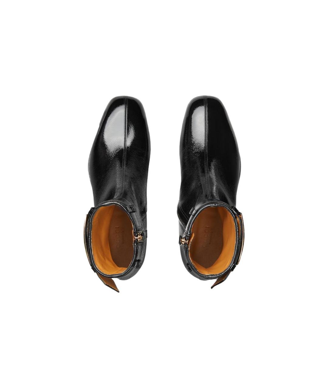 GUCCI Черные кожаные сапоги, фото 3