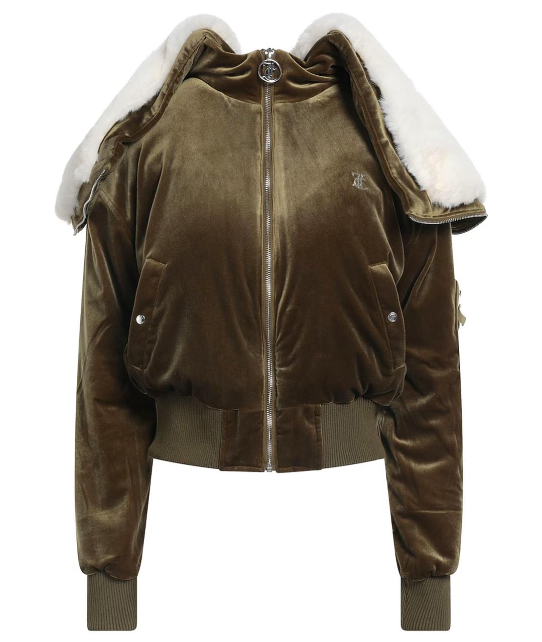 JUICY COUTURE Хаки бархатная куртка, фото 1