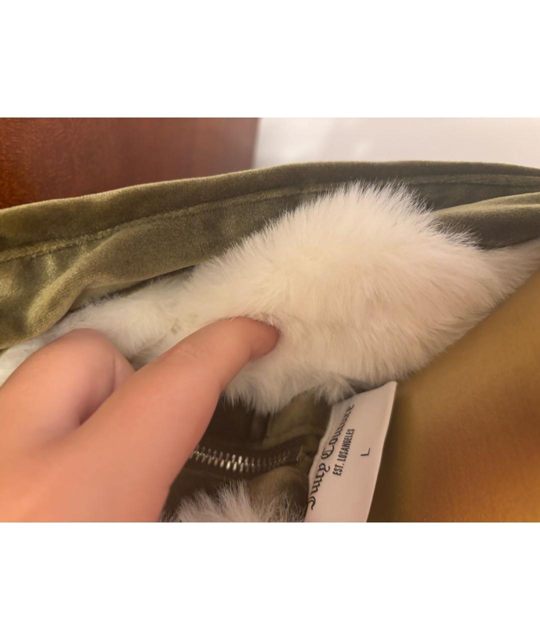 JUICY COUTURE Хаки бархатная куртка, фото 3