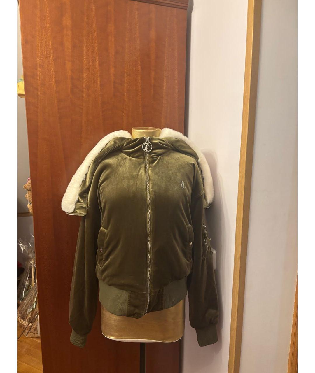 JUICY COUTURE Хаки бархатная куртка, фото 5