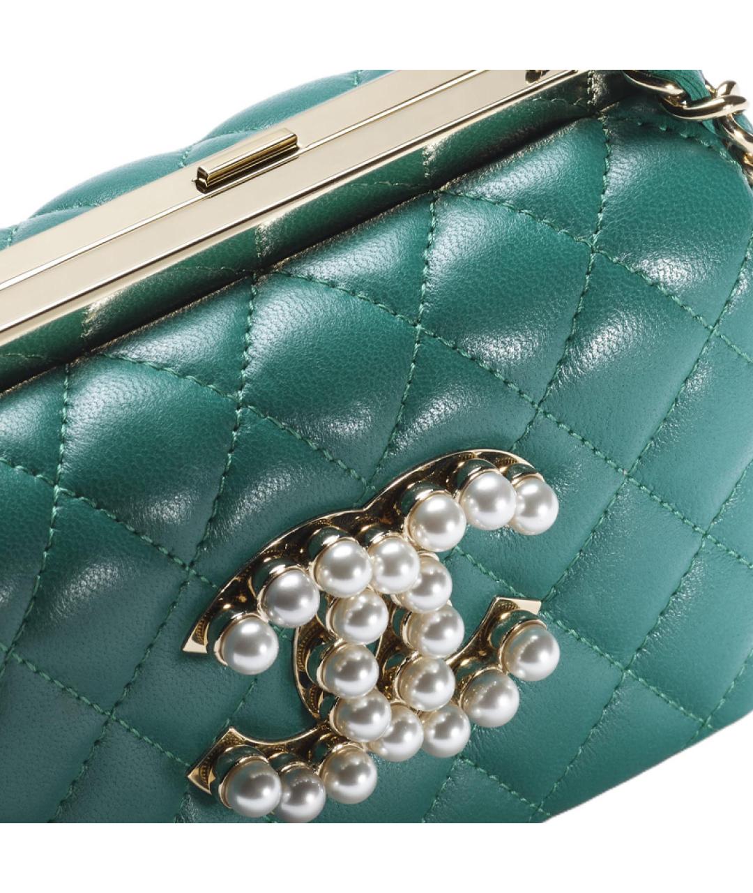 CHANEL Зеленая кожаная сумка через плечо, фото 4