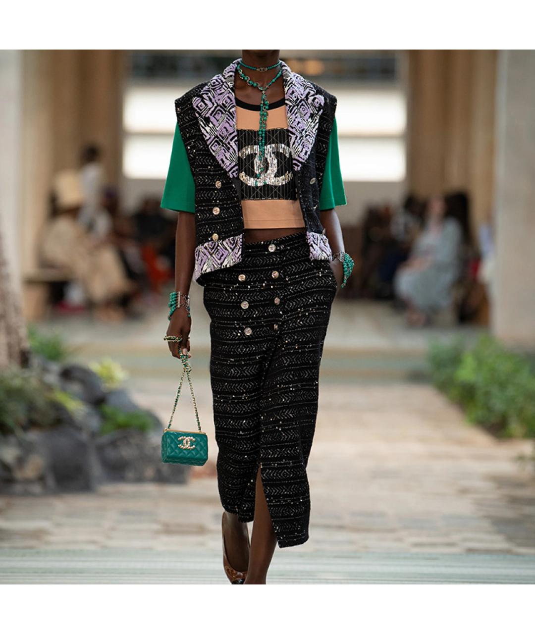 CHANEL Зеленая кожаная сумка через плечо, фото 5