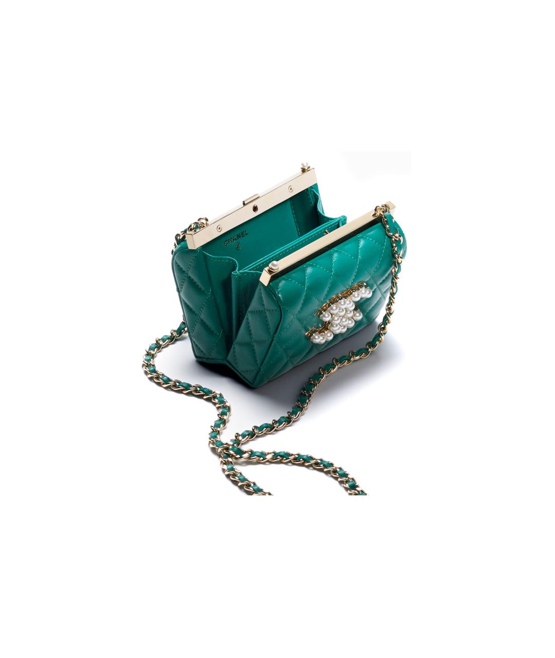 CHANEL Зеленая кожаная сумка через плечо, фото 3