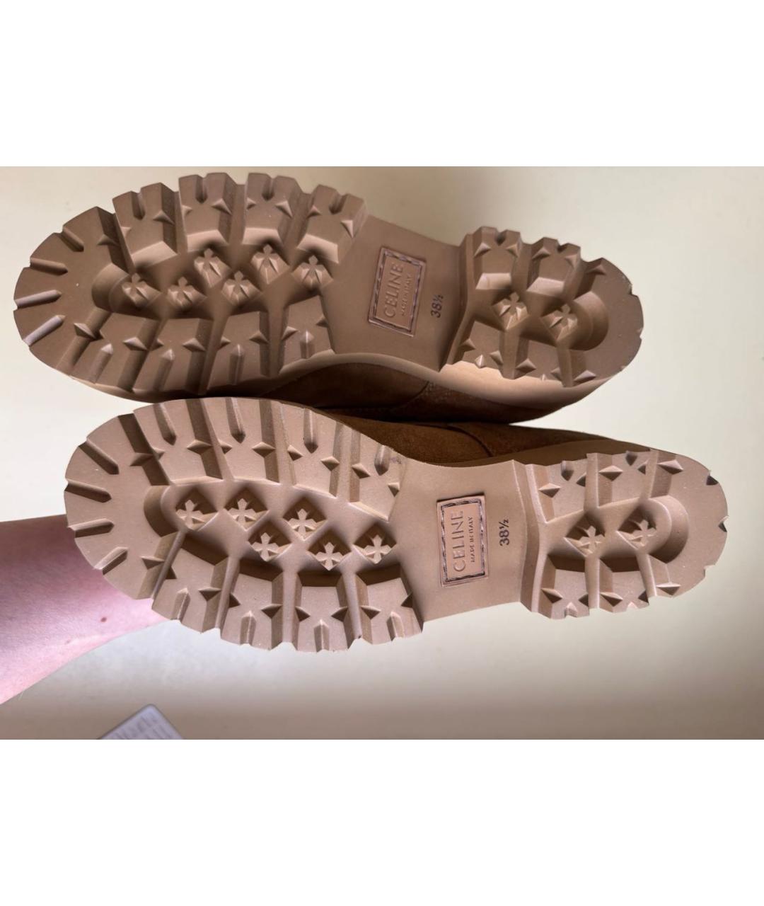 CELINE Коричневые замшевые ботинки, фото 8