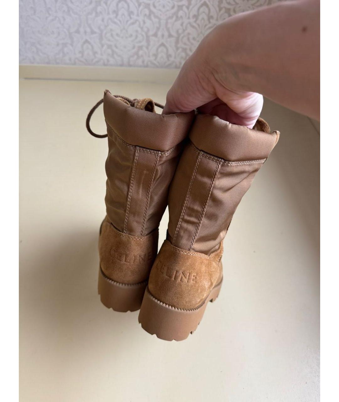 CELINE Коричневые замшевые ботинки, фото 7