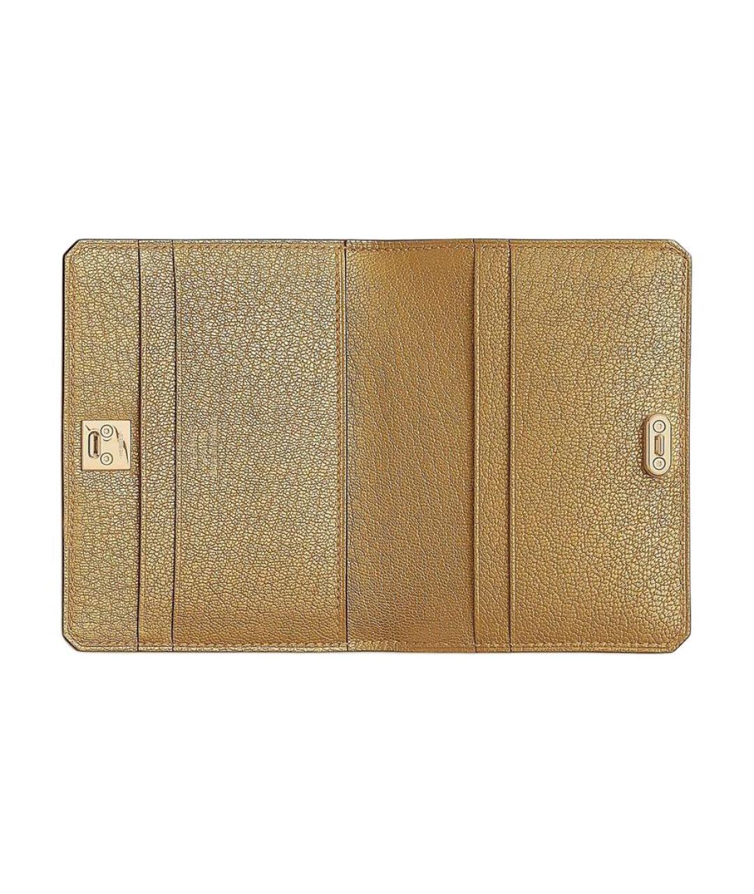 HERMES Золотой кожаный кардхолдер, фото 2