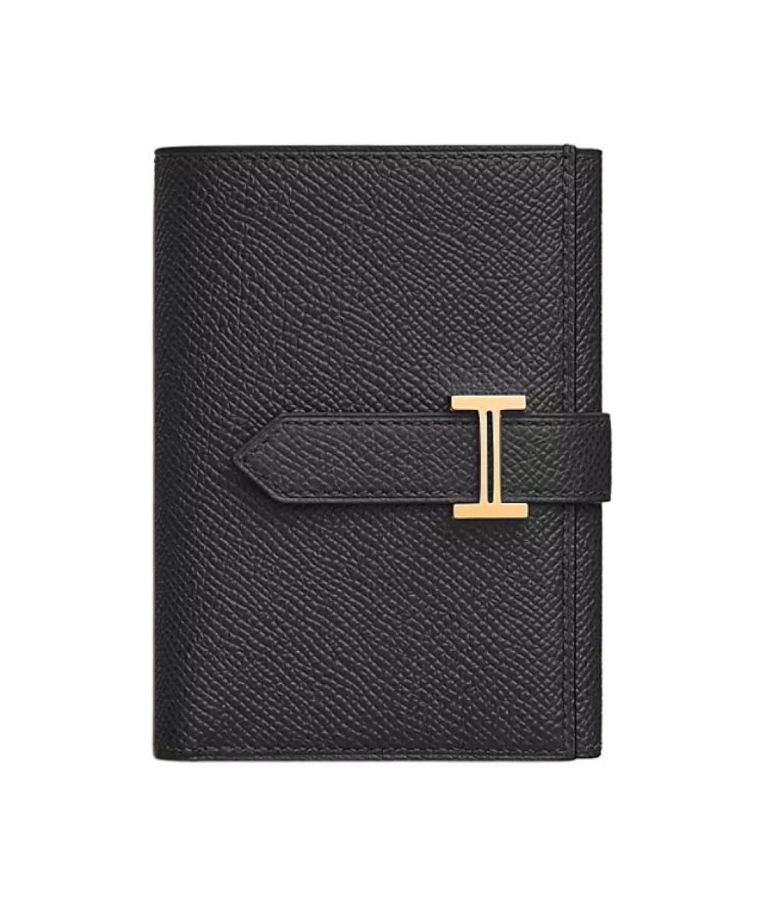 HERMES Черный кожаный кошелек, фото 4