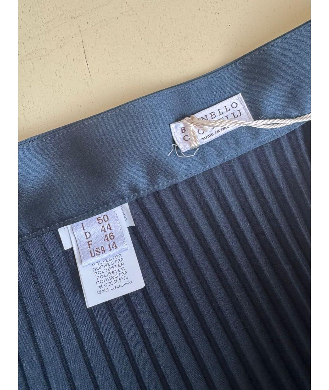 BRUNELLO CUCINELLI Черная полиэстеровая юбка миди, фото 3