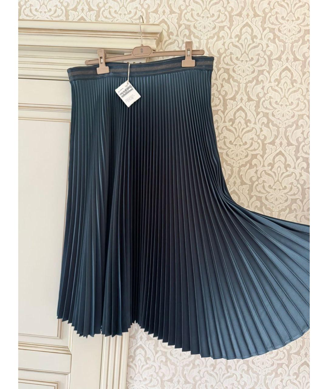 BRUNELLO CUCINELLI Черная полиэстеровая юбка миди, фото 6