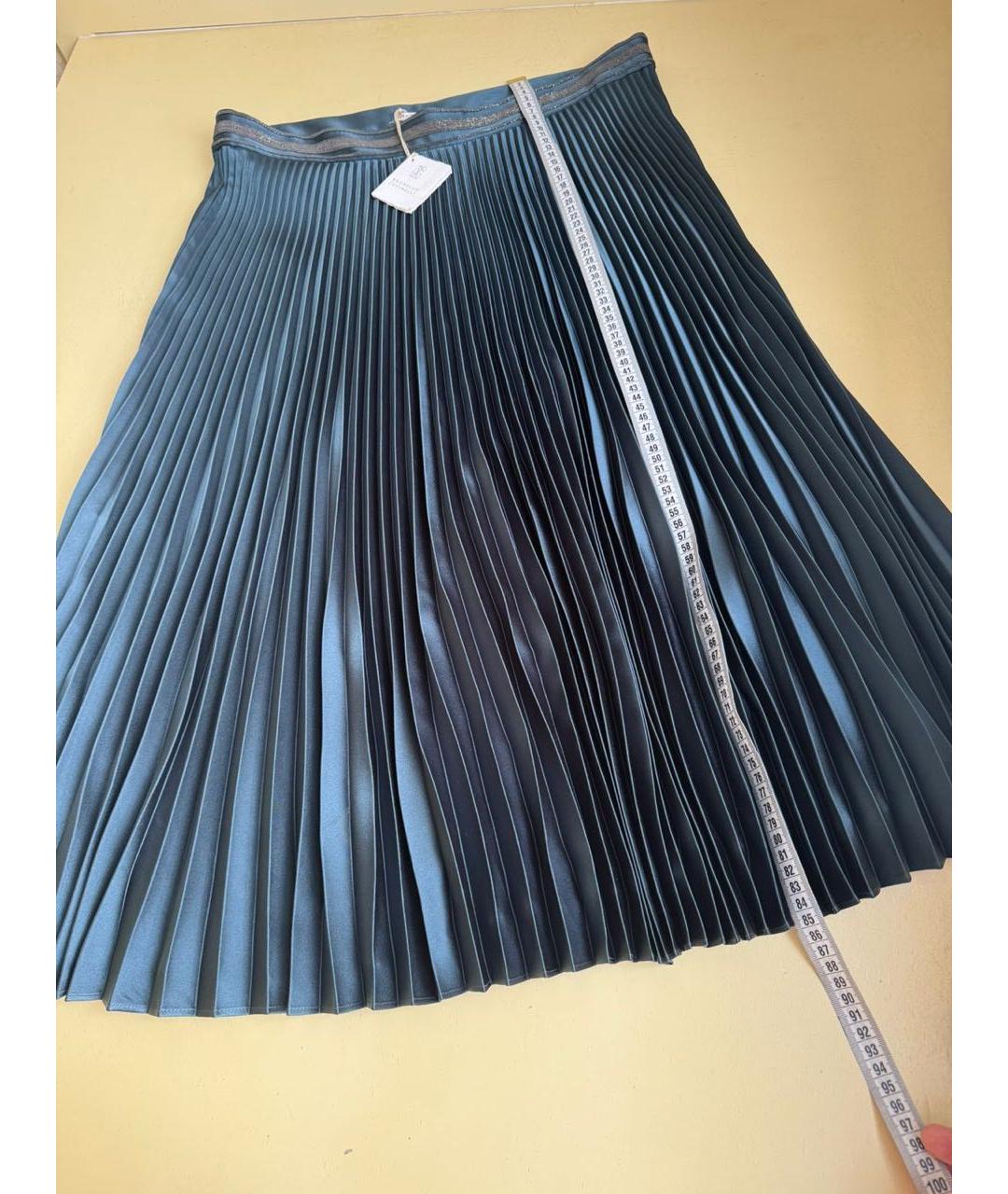 BRUNELLO CUCINELLI Черная полиэстеровая юбка миди, фото 7