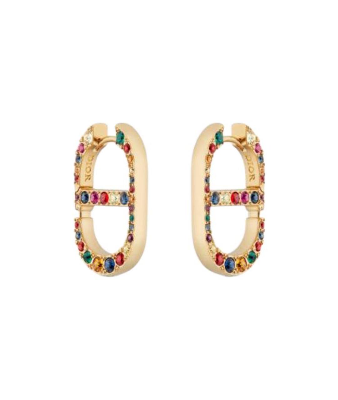 CHRISTIAN DIOR Золотые металлические серьги, фото 4