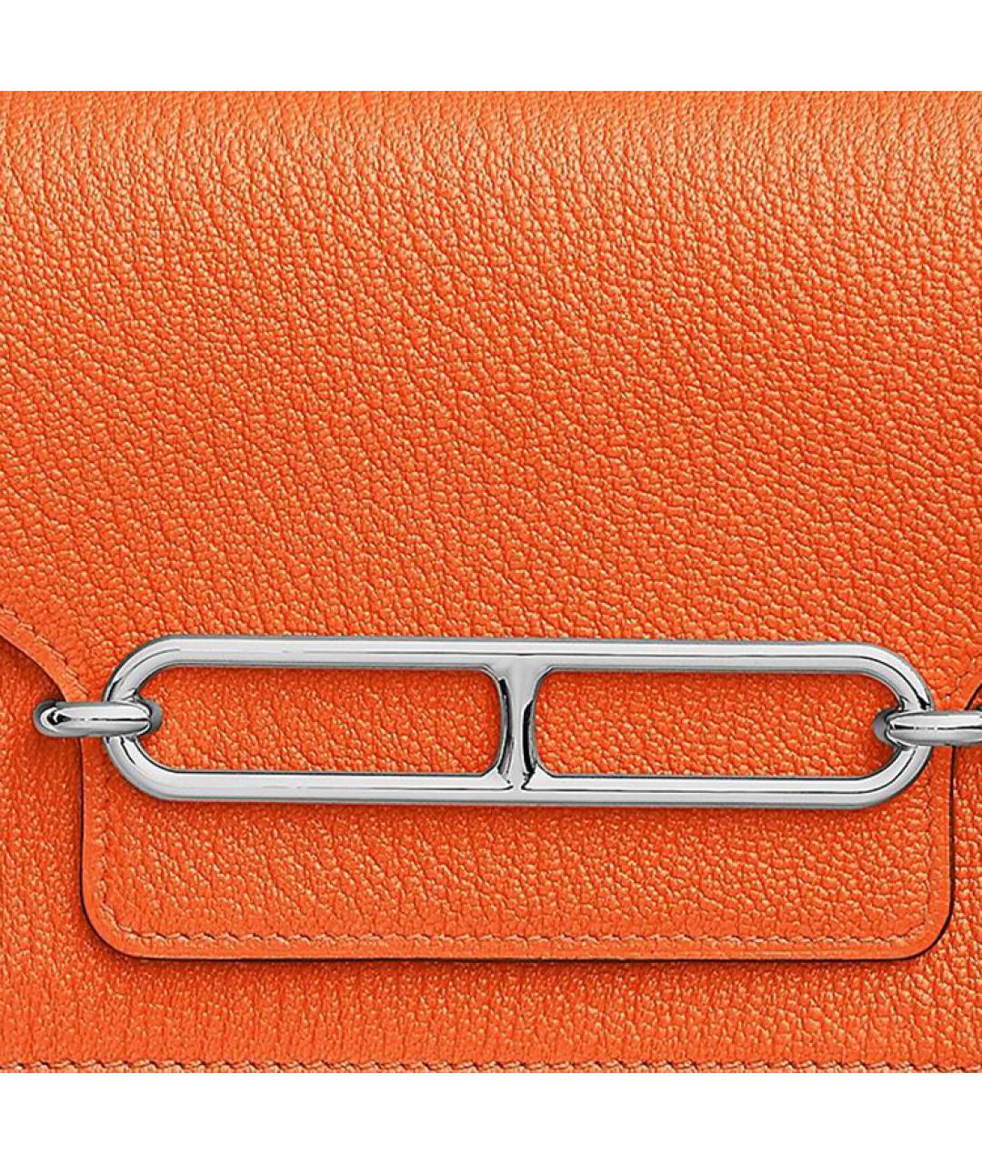 HERMES Оранжевый кожаный кошелек, фото 4