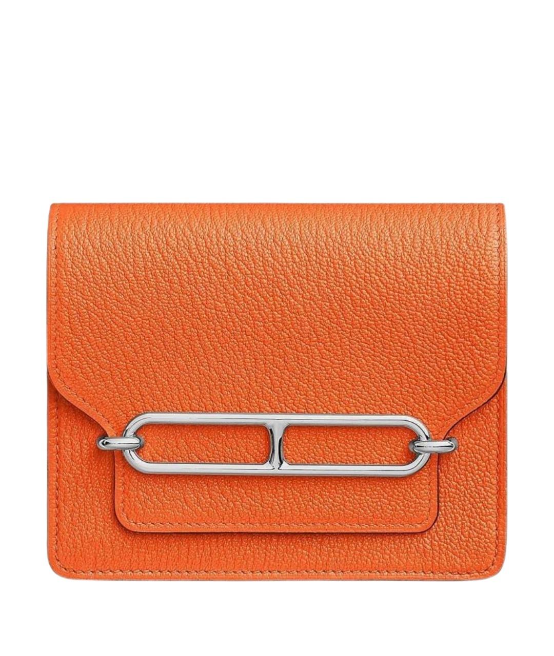 HERMES Оранжевый кожаный кошелек, фото 1