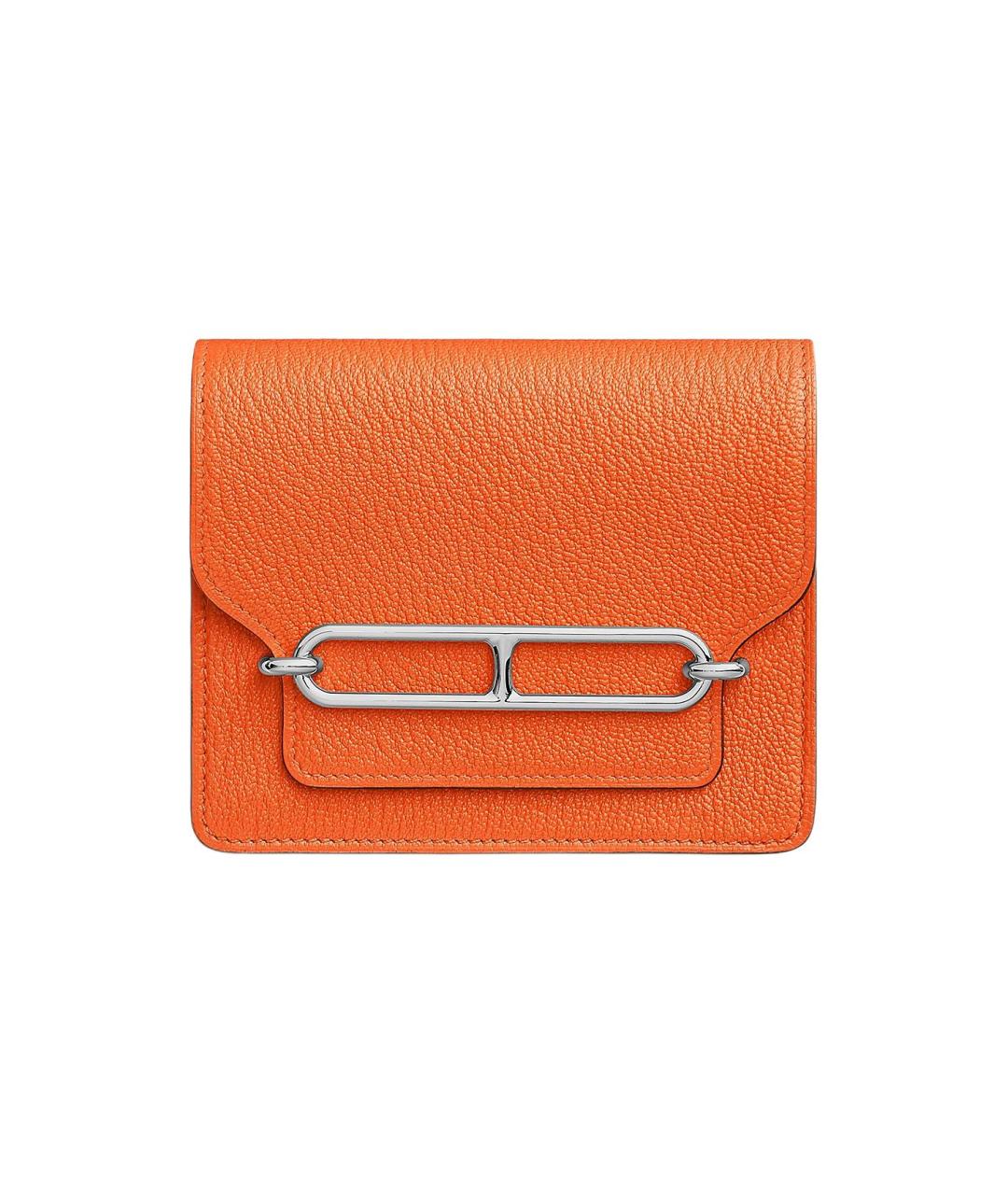 HERMES Оранжевый кожаный кошелек, фото 6