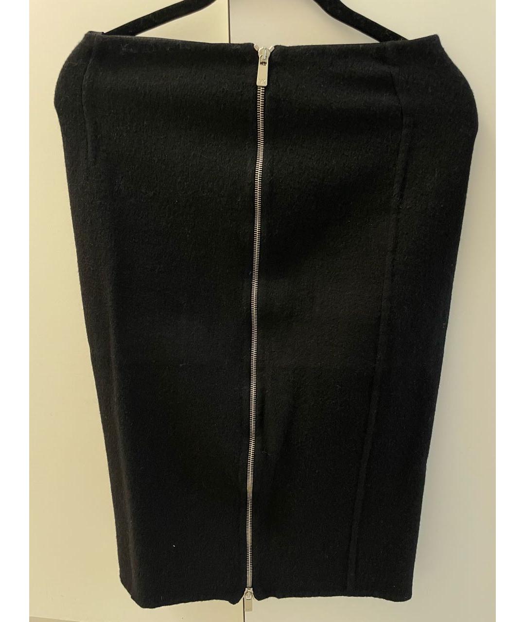 MICHAEL KORS Черная шерстяная юбка миди, фото 2