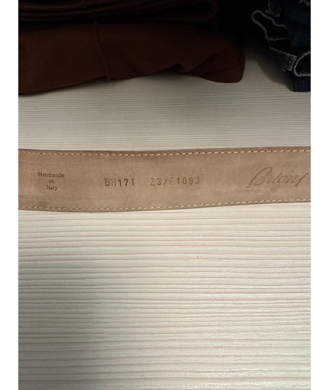 BRIONI Бежевый кожаный ремень, фото 3