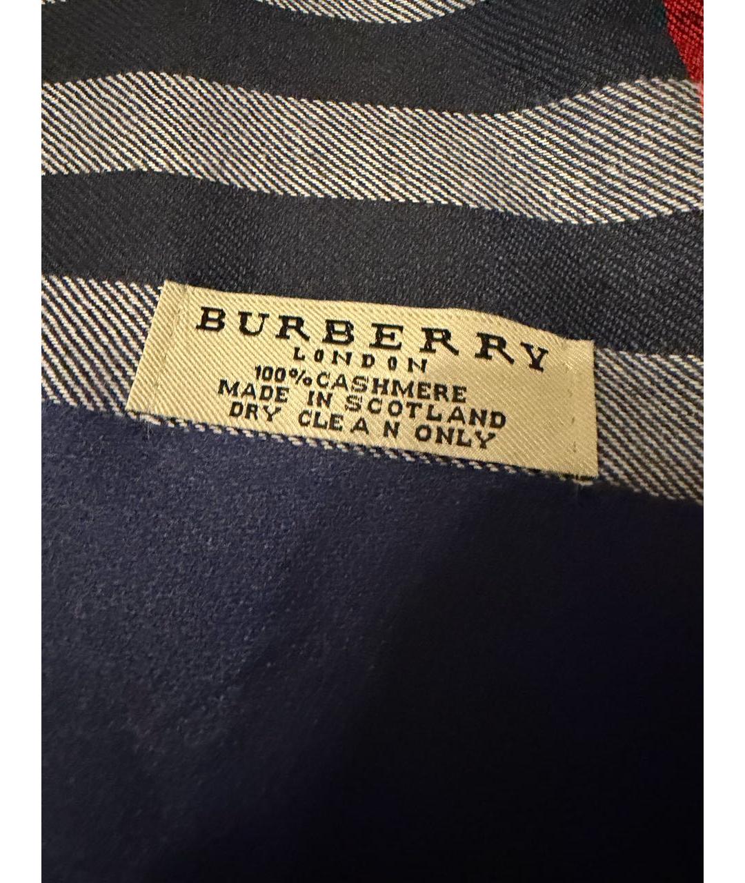 BURBERRY Темно-синий кашемировый шарф, фото 3