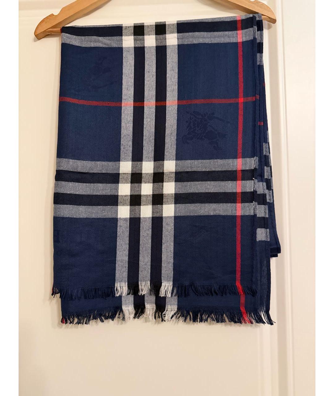 BURBERRY Темно-синий кашемировый шарф, фото 6
