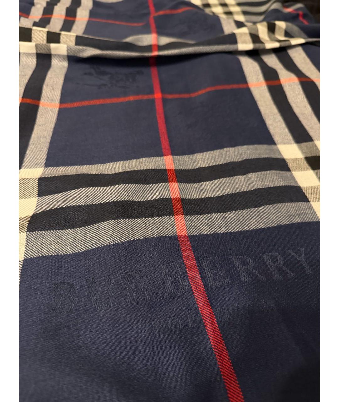 BURBERRY Темно-синий кашемировый шарф, фото 5