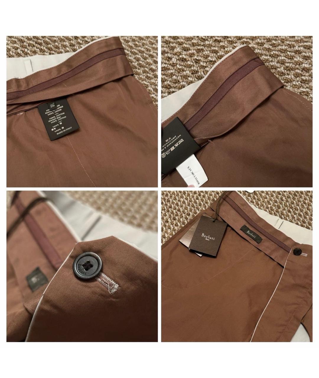 BERLUTI Серые хлопковые повседневные брюки, фото 6