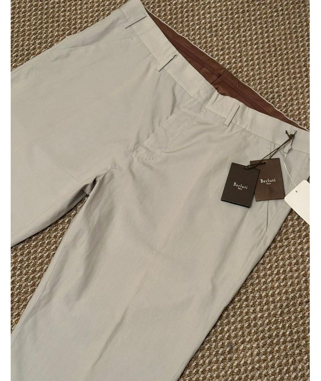 BERLUTI Серые хлопковые повседневные брюки, фото 5