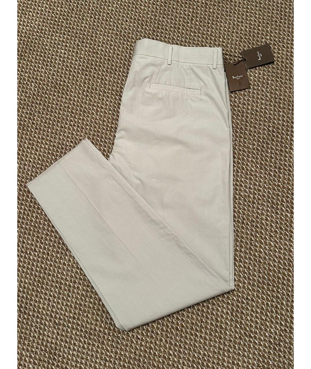 BERLUTI Серые хлопковые повседневные брюки, фото 4